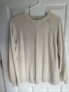 Tommy Bahama Men's Cream Crewneck Textured Sweater